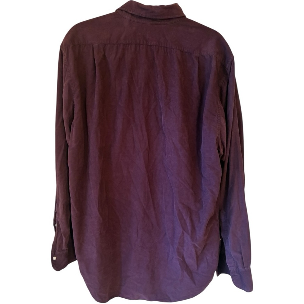 Sid Mashburn - Cotton-Corduroy Button Up Shirt - Purple Size XL - Picture 6 of 8